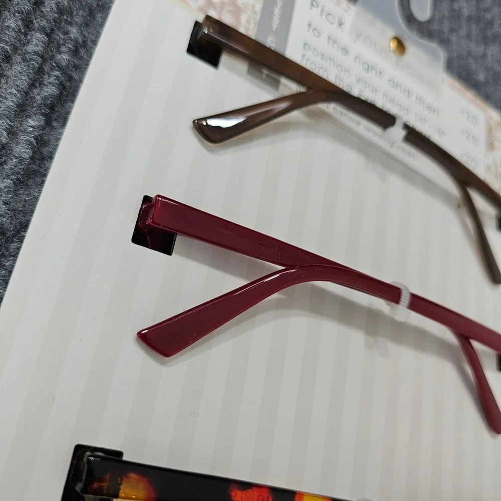 Max Studio Reading Glasses Women +1.50 Multi Square Premium Quality 4-Pack